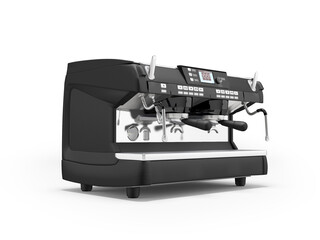 3D illustration of modern industrial coffee machine with high performance on white background with shadow
