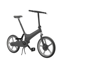 Fototapeta premium 3D illustration of black electric bicycle transformer for the city on white background no shadow