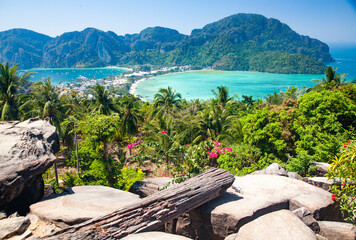 beautiful panorama on Koh Phi Phi  Thailand - obrazy, fototapety, plakaty