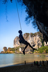 rock climber silhouette in Krabi