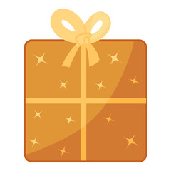 Christmas gift, new year vector illustration isolated on white background. New Year's attributes.