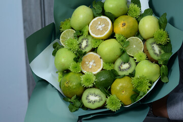 Bouquet of delicious citrus fruits