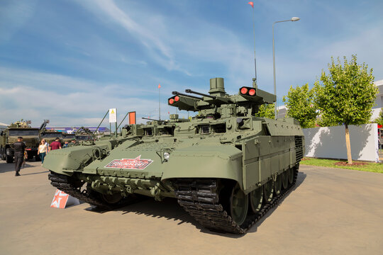 BMPT Tank support combat vehicle at the exhibition of the International Military-Technical Forum "Army-2022". Patriot Park, Odintsovo, Moscow Region, Russia