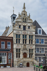 Fototapeta na wymiar A historical building in Brouwershaven in the Netherlands.