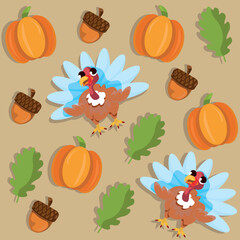 Happy Thanksgiving Day greeting card pattern