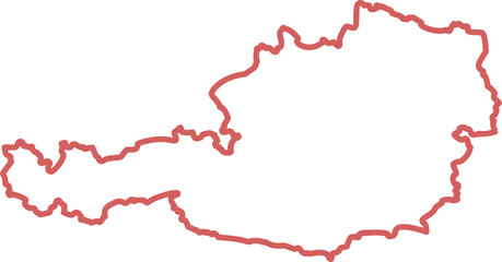 Schematic map of Austria with red outline