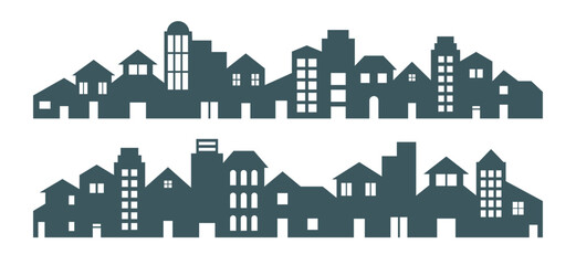 Building cityline silhouette vectors