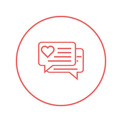 Heart love message chat icon | Circle version icon |