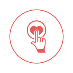Fingerprint touch heart love icon | Circle version icon |