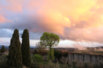 Sunset in San Gimignano, Tuscany Italy