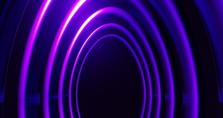 Futuristic architecture background glowing arched interior 3d render