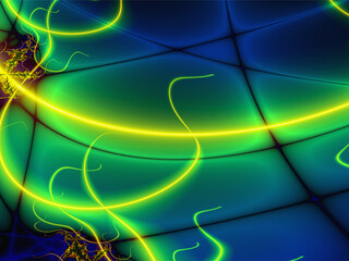 bright abstract pattern of bright and luminous lines, wallpaper, color graphics, design