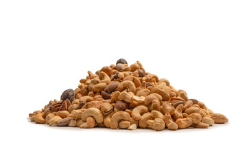 Fototapeta na wymiar A group of almonds, pistachios, walnuts, macadamia, cashews.