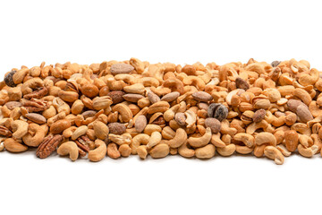 A group of almonds, pistachios, walnuts, macadamia, cashews.