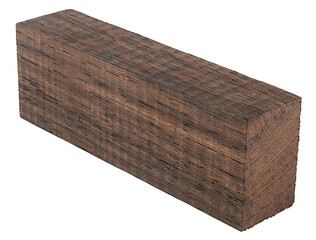 Wooden plank isolated on a white background. Wenge wood.