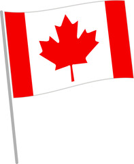 Fototapeta na wymiar 風に揺れるカナダの国旗