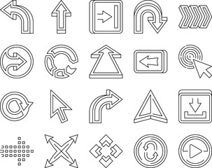 arrow right next sign up icons set vector