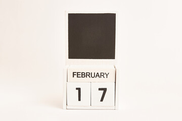 Calendar with the date February 17 and a place for designers. Illustration for an event of a certain date.