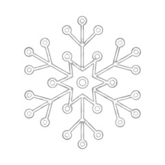 3D snowflake  illustration. PNG with transparent background.	