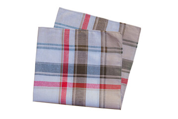Vintage stripped cotton Handkerchief for men isolated on white background.	