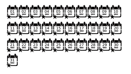 December date icons
