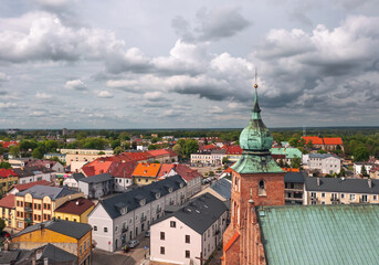 Fototapeta na wymiar Cityscape of Sieradz, town in Lodz (Łódź) Province, Poland