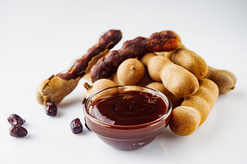 sweet and sour tamarind sauce on a white background