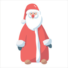 Santa Claus on white background. Wide empty space for design.