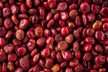 dry aromatic sumac spice on a white background © Narsil