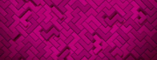 Abstract background made of tetris blocks in pink colors