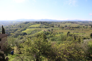 Fototapeta na wymiar View around San Gimignano in spring, Tuscany Italy