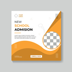 School admission social media post template