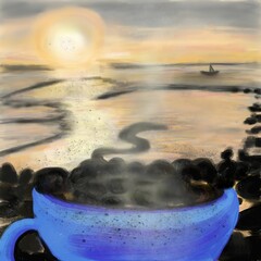 Blue mug with dreams