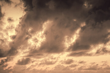 Sunrise view with dramatic clouds and colorful sky