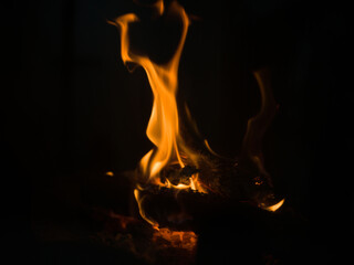 fire in the fireplace