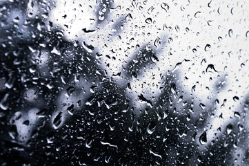 water drops on glass