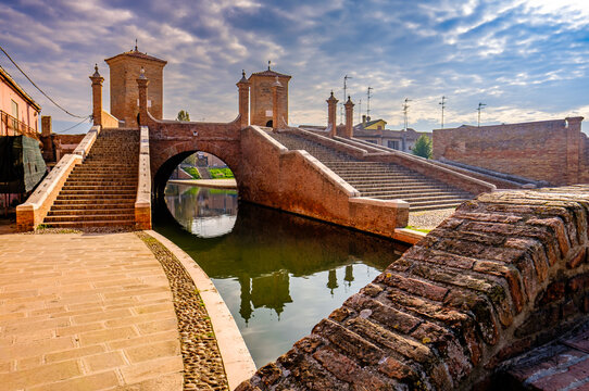 historic old town of Comacchio in italy