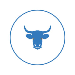 Bull cow head face icon | Circle version icon |