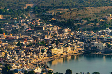 panoramic view of the holy city of Pushkar