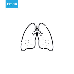 Human lung outline icon Vector illustration