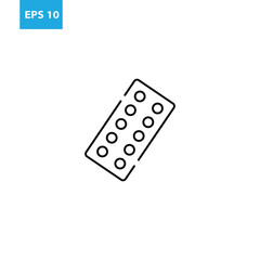 Medical pill outline icon Vector illustration