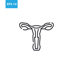Female reproductive organ line icon Vector illustration