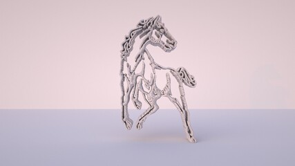 3D Illustration of a horse. Very helpful for Modelers, Artists, and Painters and they must view at maximum resolution to see minute details on this modeled horse to help them design their own version.