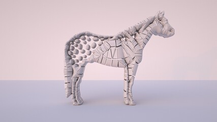 3D Illustration of a horse. Very helpful for Modelers, Artists, and Painters and they must view at maximum resolution to see minute details on this modeled horse to help them design their own version.