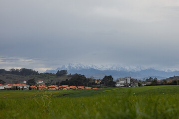 Landscape with fog, Cantabria valley
