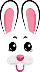 The rabbit is the symbol of 2023. Kawaii Rabbit face. Vector illustration