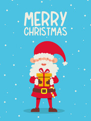 Santa Claus. Merry christmas. Vector illustration