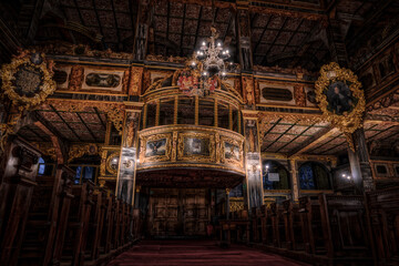 pięknie zdobione wnętrze Kościoła Pokoju w Świdnicy - obrazy, fototapety, plakaty
