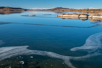 Early Winter Partially Frozen Colorado Lake