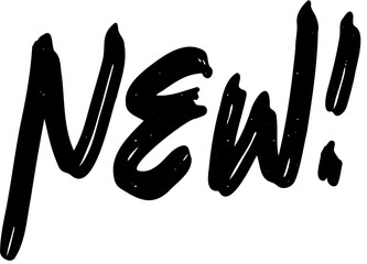 New text lettering hand drawn ink